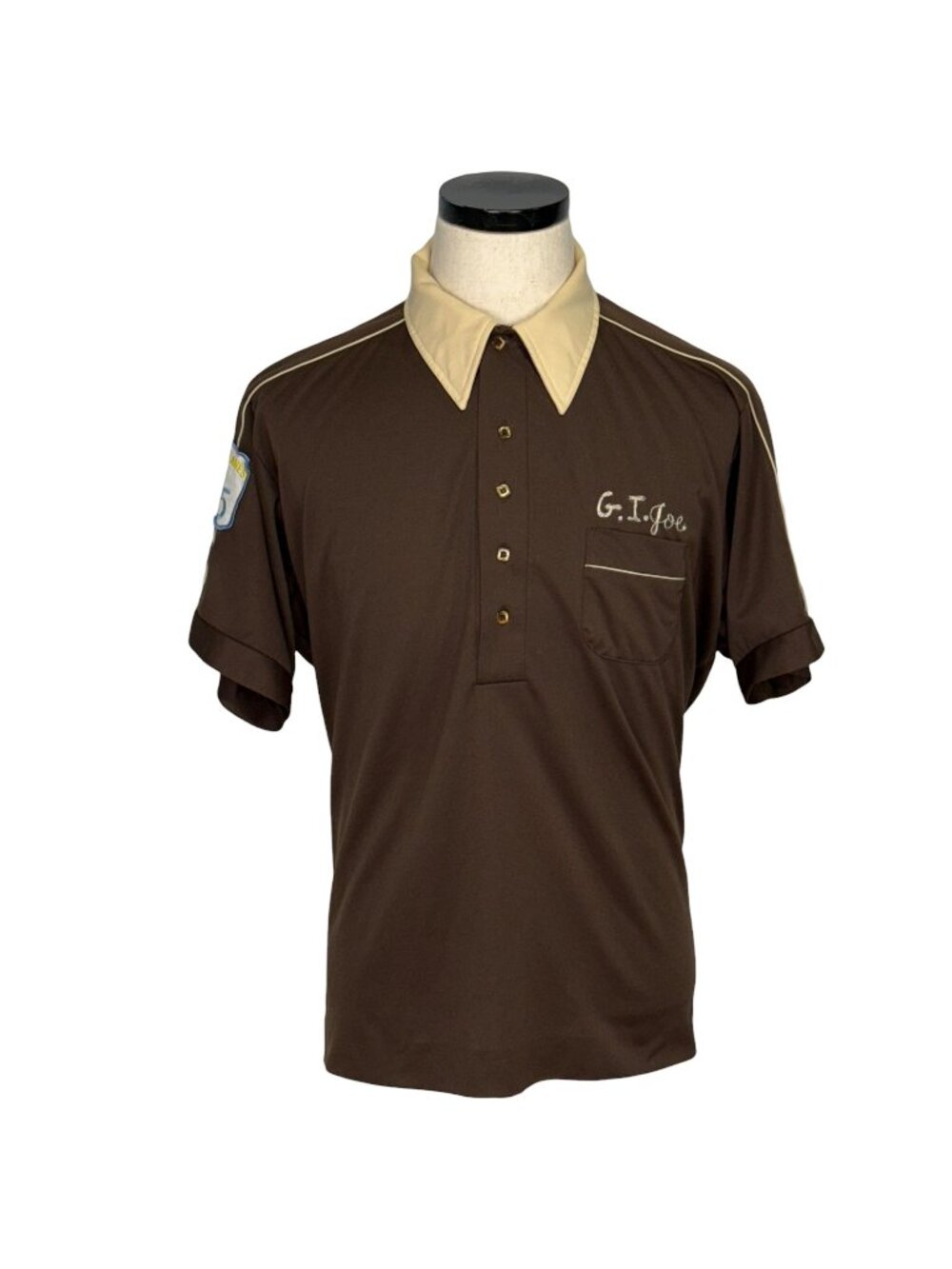 King Louie 70s Rare Brown Blatz Beer Bowling Shirt Large Chain Stitched G.I.Joe